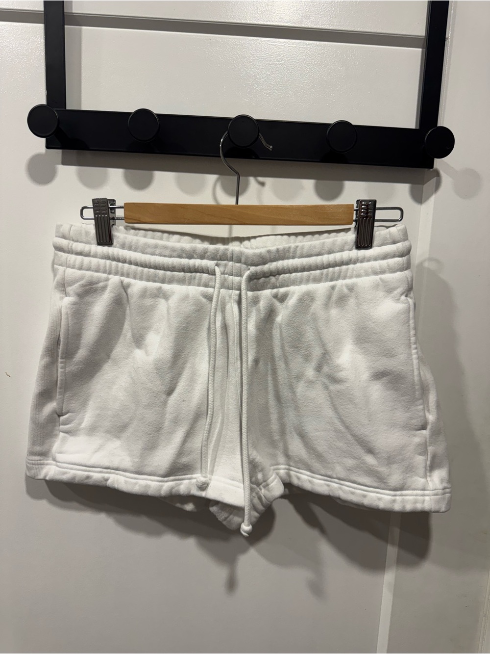 TNA Cozy Fleece Women’s White Drawstring Lounge Shorts